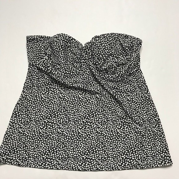Smart & Sexy Swim Black & White Underwire Cup Strapless Swim Tank Top Size 40D - Picture 1 of 5